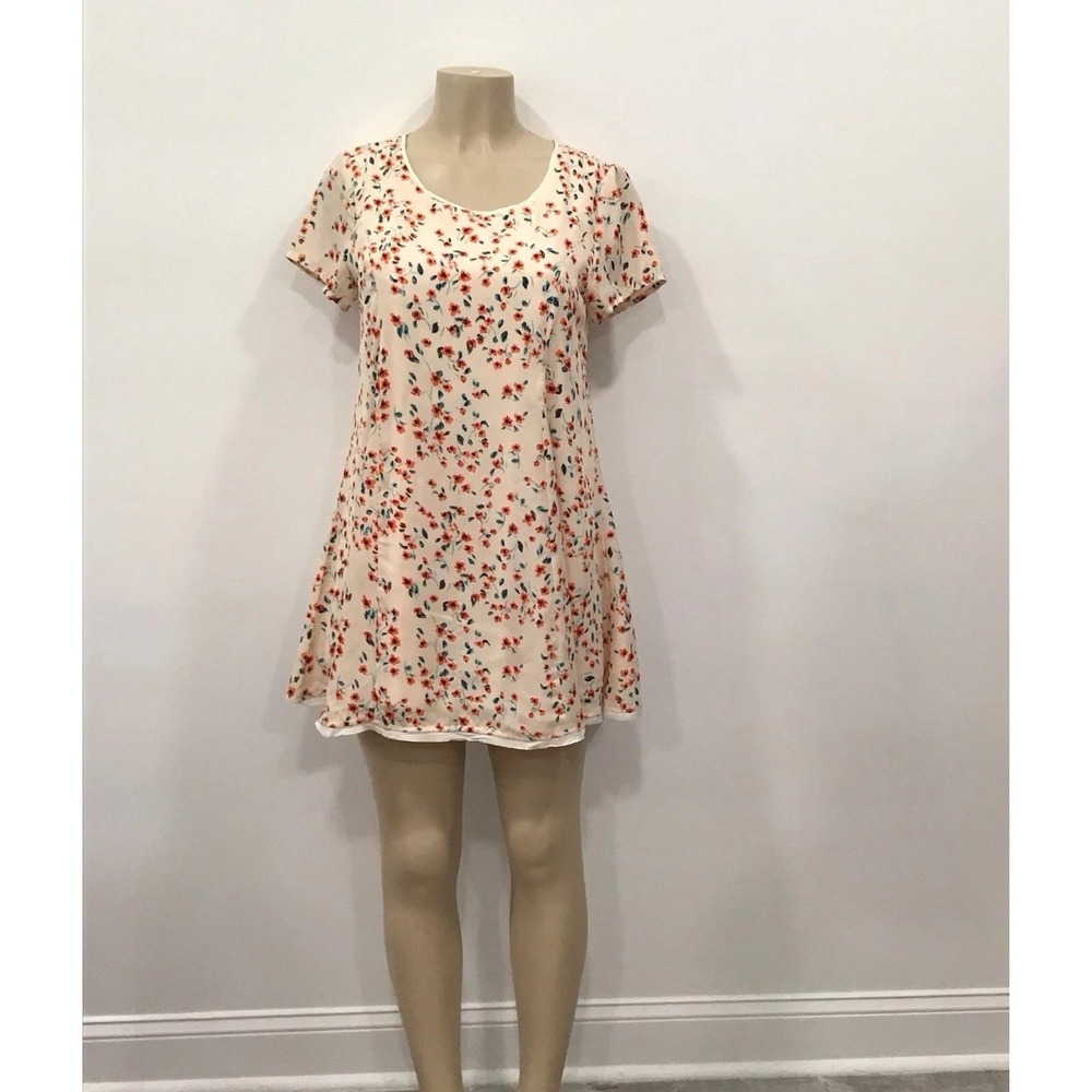 Sadie Sage Babydoll Skater Dress Ivory Floral Small NWT Romantic Cottagecore